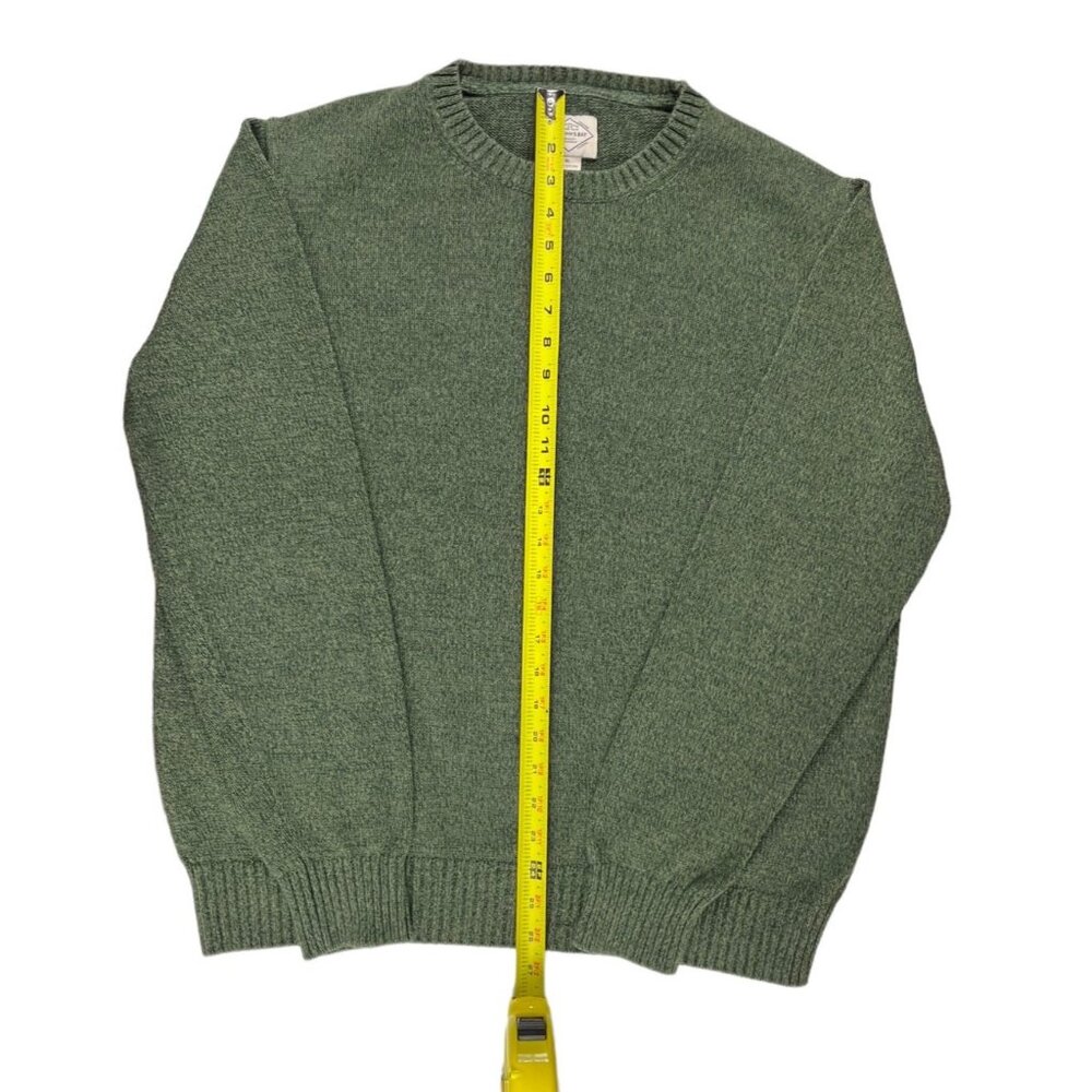 St. John’s Bay Pullover Sweater Crewneck Green Marled Cotton Size XL Fisherman - Picture 7 of 10